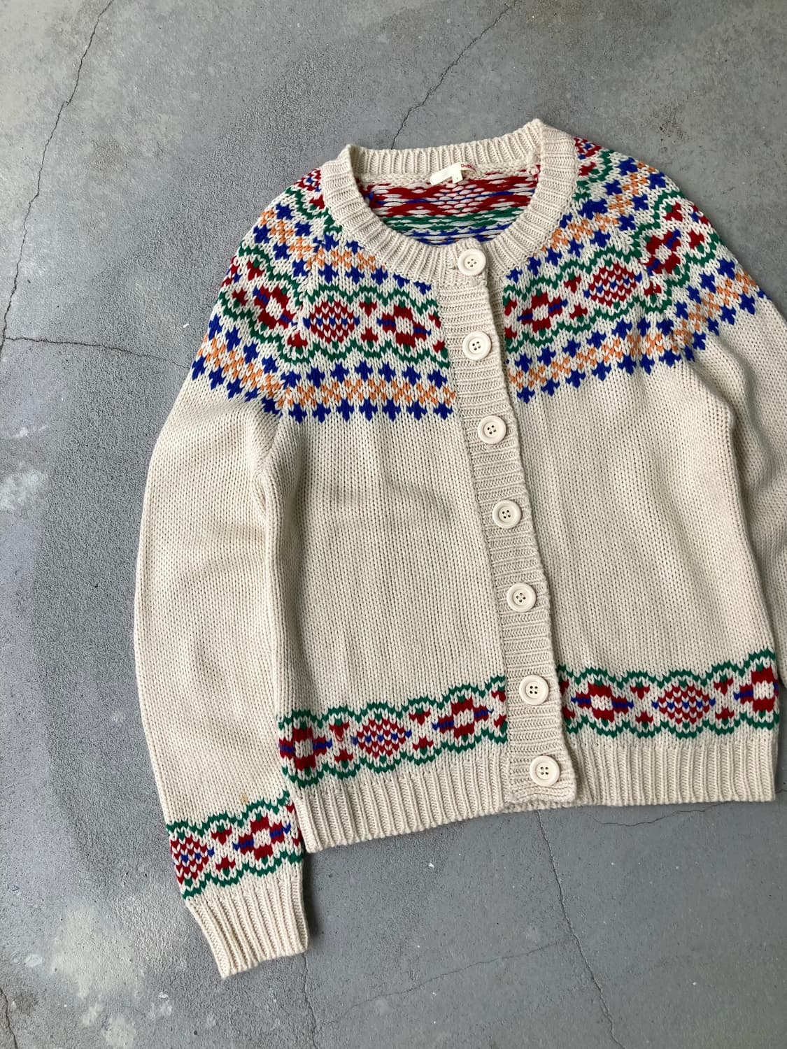  ivory nordic pattern round cardigan 상품이미지2