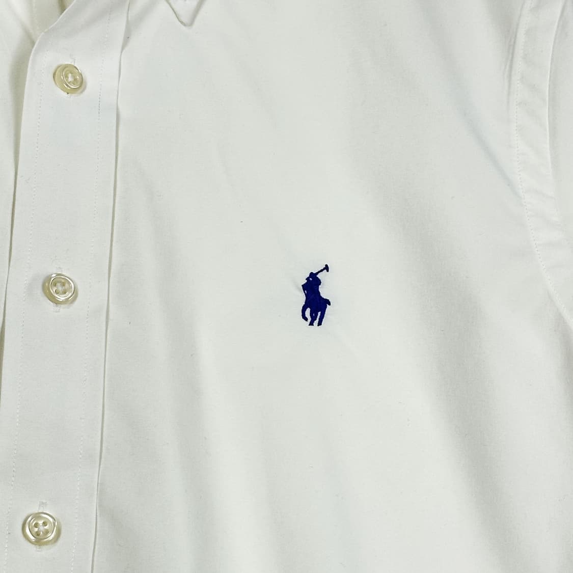 폴로 랄프로렌 클래식핏 솔리드 셔츠 화이트 S 상품이미지3