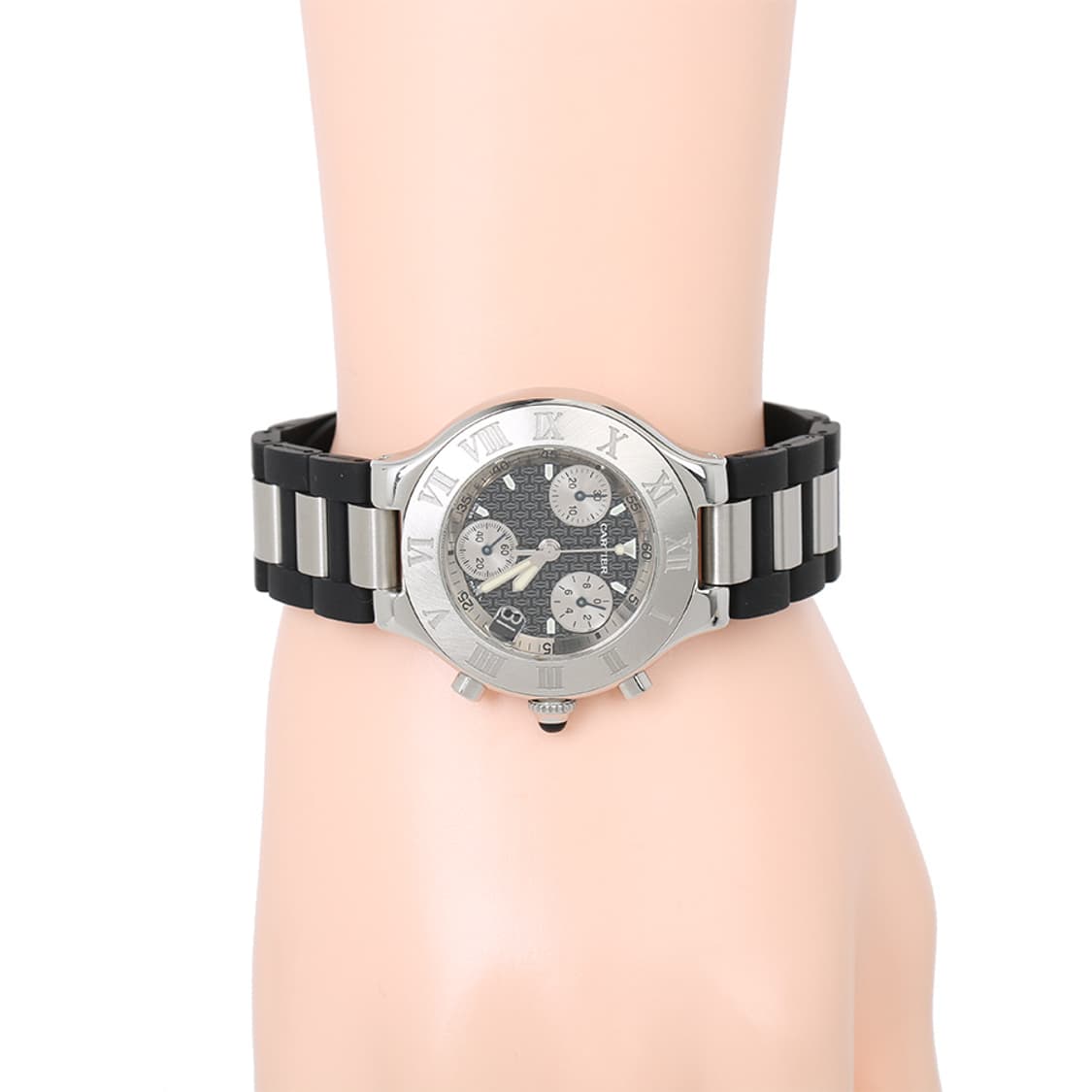 까르띠에 21C 시계 크로노그래프 블랙 러버밴드 워치 W10125U2 상품이미지6