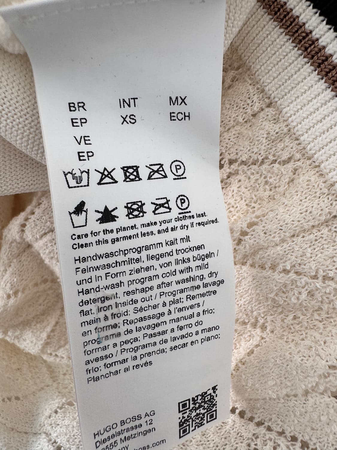 텍있는 새상품 HUGO BOSS 니트 원피스 XS 크림색(44,55사이즈 상품이미지10