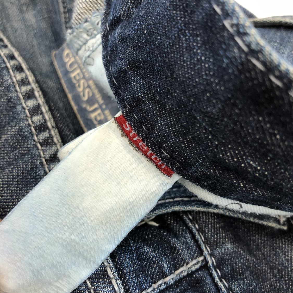 게스 블루패치 레귤러 청바지 33 인치 상품이미지5