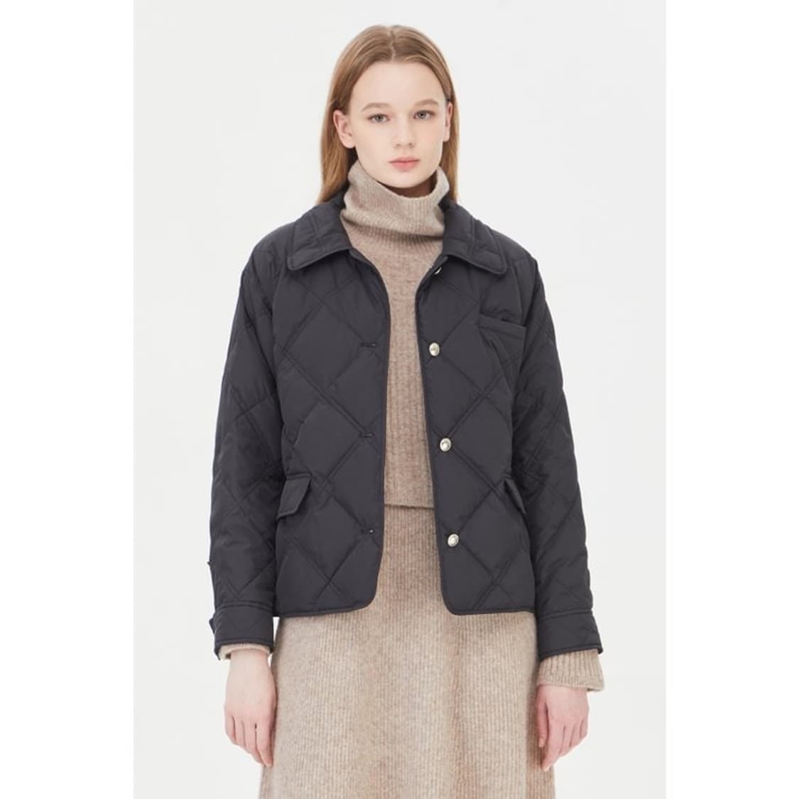 시슬리 푸딩 벨티드 셔킷형 구스다운 숏패딩 상품이미지2