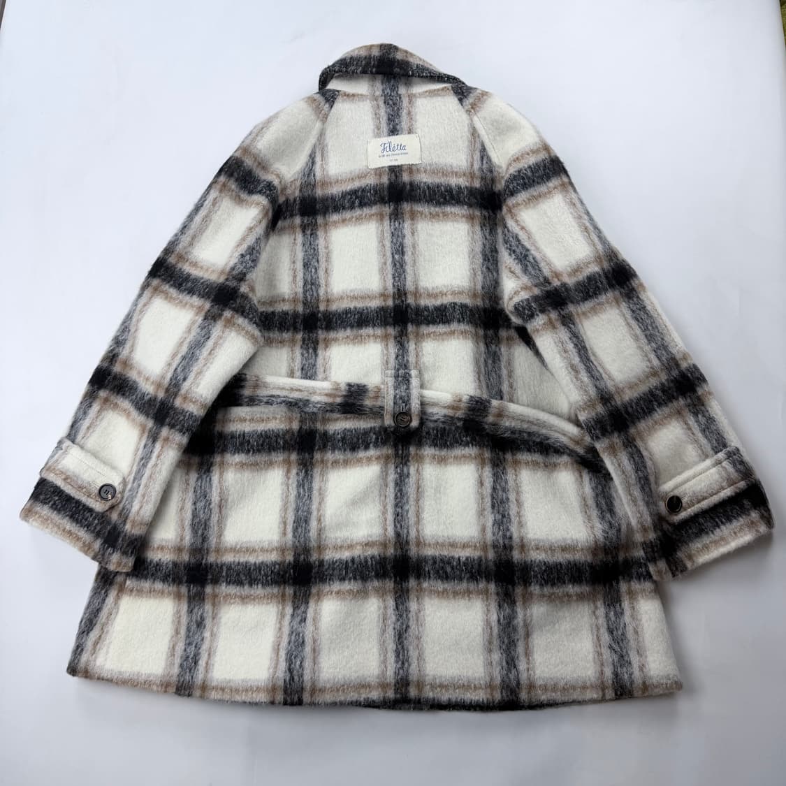 플레따 모헤어 체크 하프코트 상품이미지8