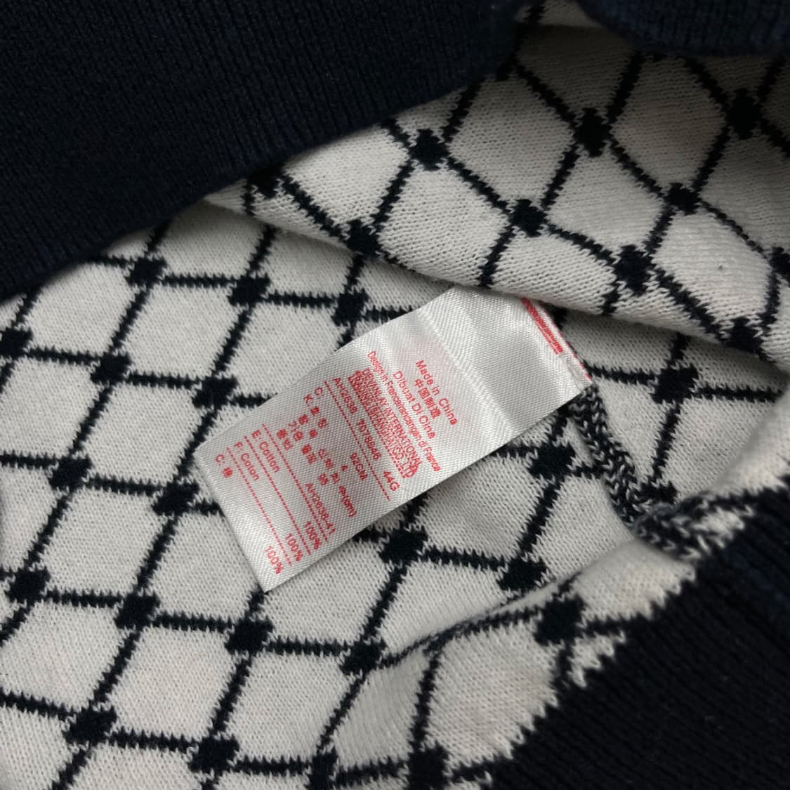 라코스테 화이트체크 네이비 니트 4 상품이미지5