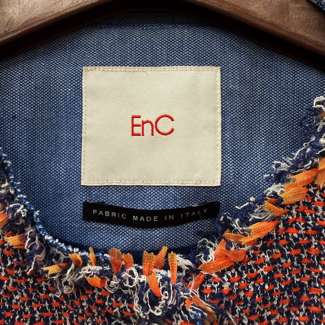 JPN VINTAGE 멀티톤 트위드자켓 네이비 테이핑 라인 프린지 디테일 상품이미지7