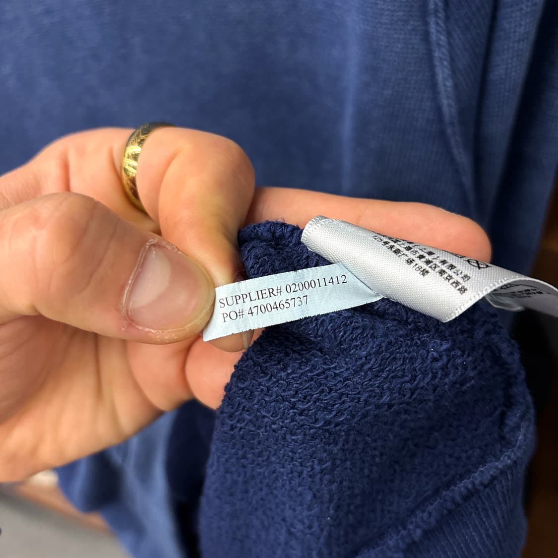 데님 앤 서플라이 에센셜 인디고블루 래글런 롱슬리브 티셔츠 N1220 상품이미지9