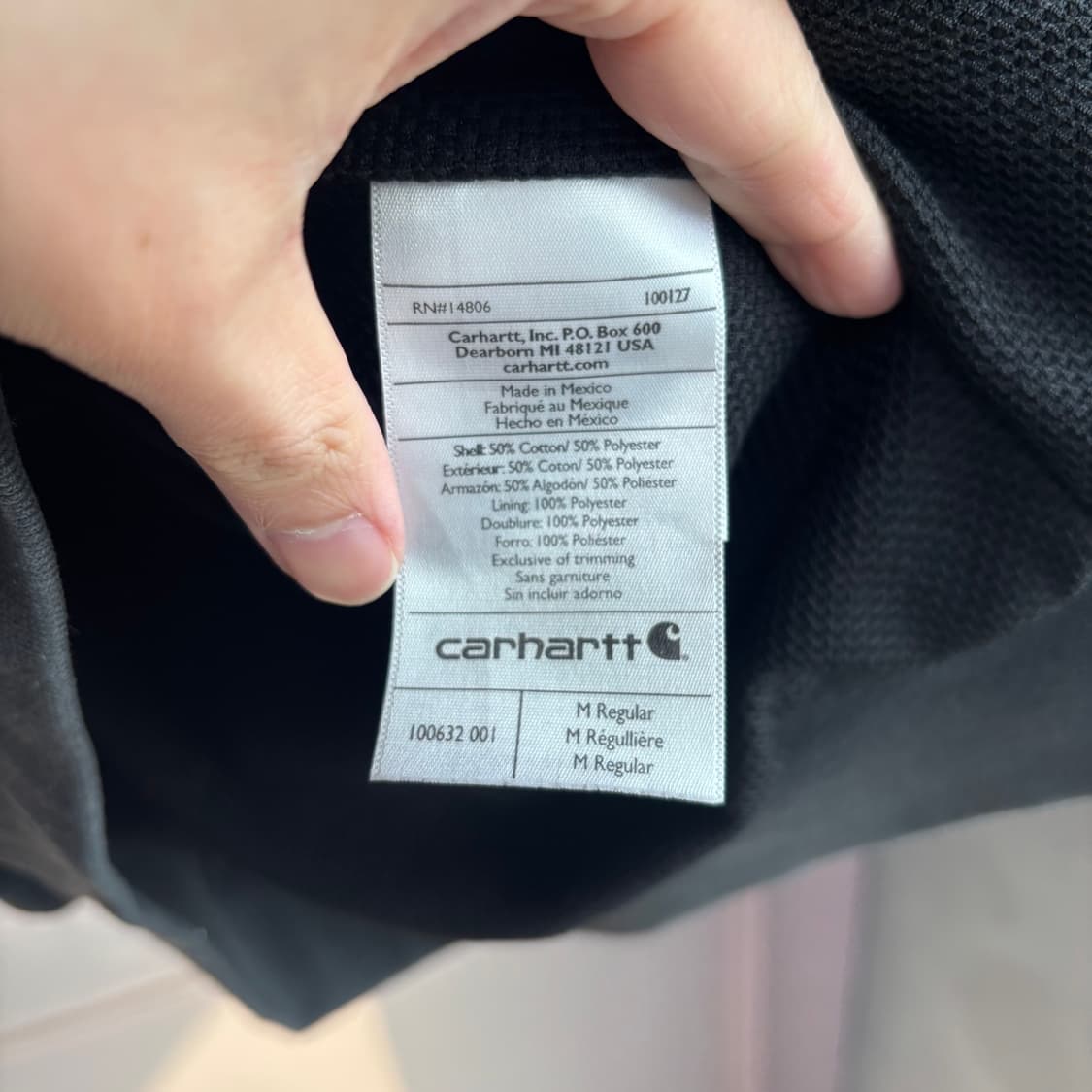 칼하트 써멀 후드집업 블랙 상품이미지3