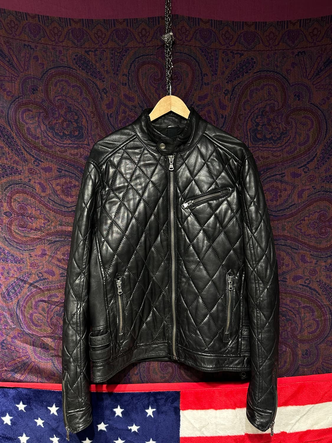 HE by MANGO 양가죽 퀄팅 바이크 자켓 상품이미지1