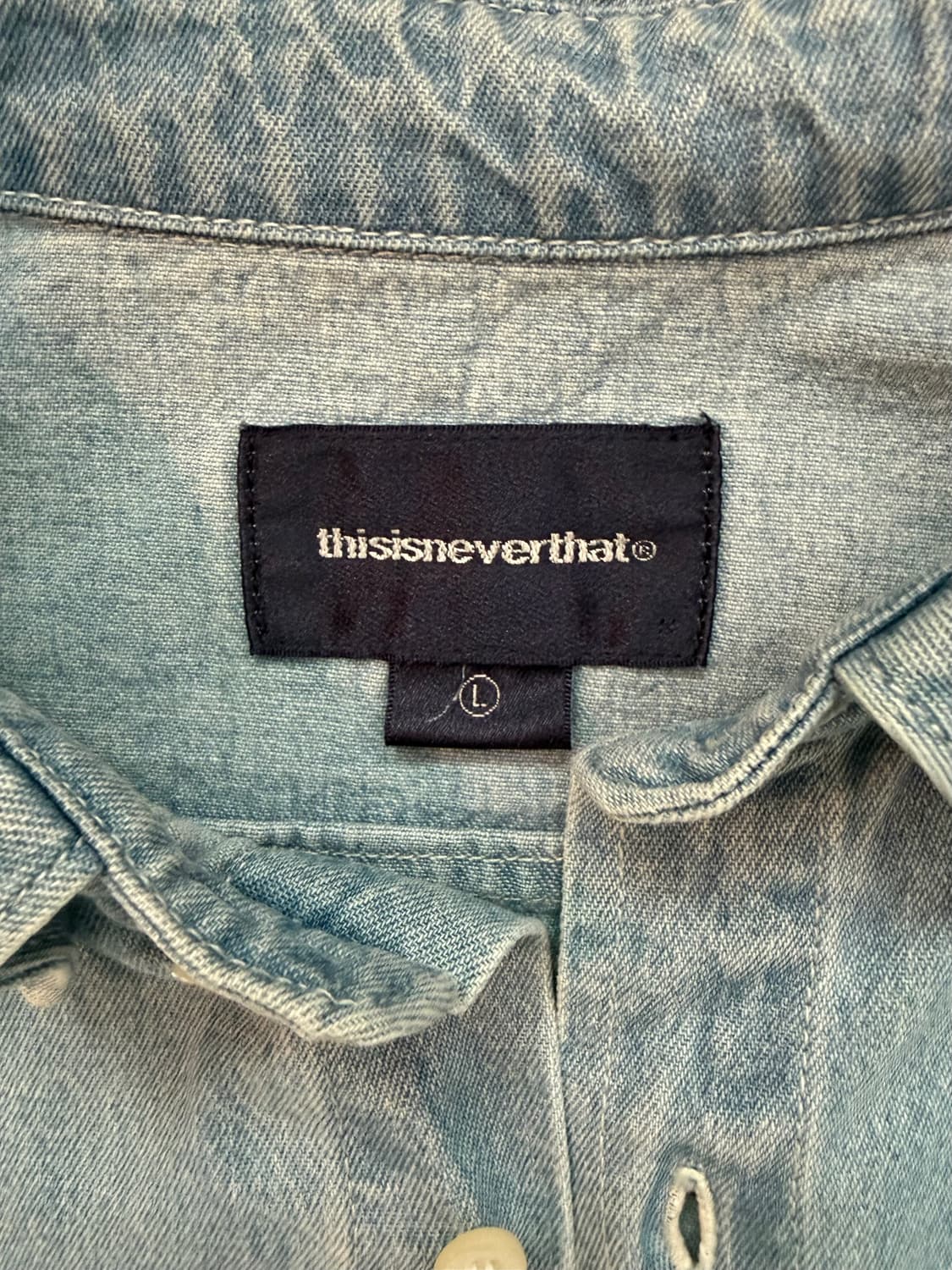 디스이즈네버댓 Washed Denim S/S Shirt Washed Bl 상품이미지8