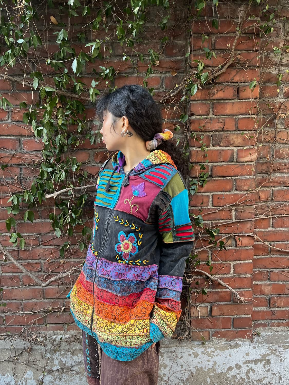 히피 패치워크 후드 집업 상품이미지6