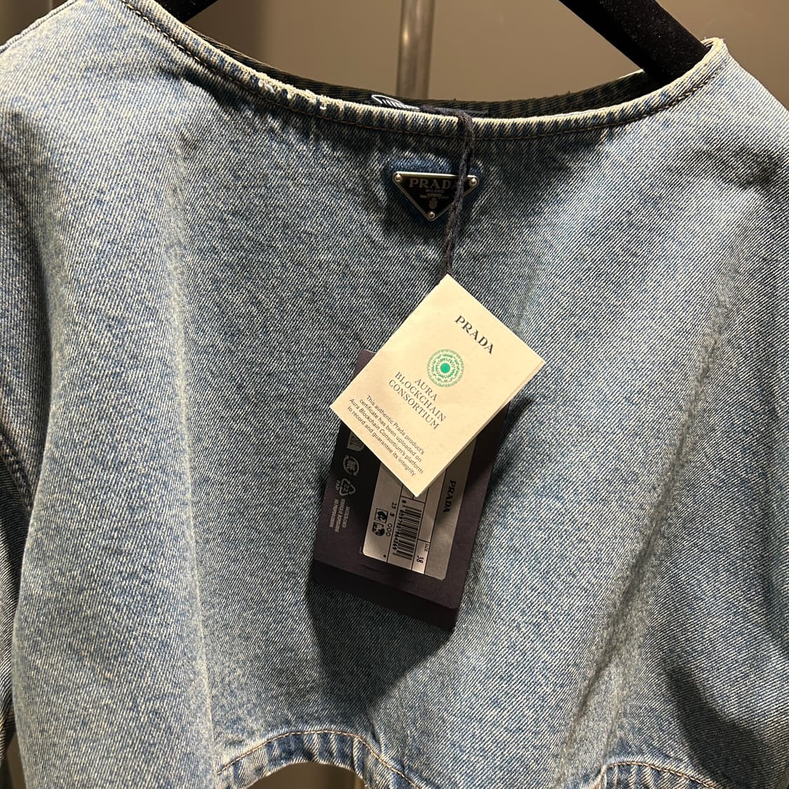 프라다 크롭 데님 롱슬리브 상품이미지3