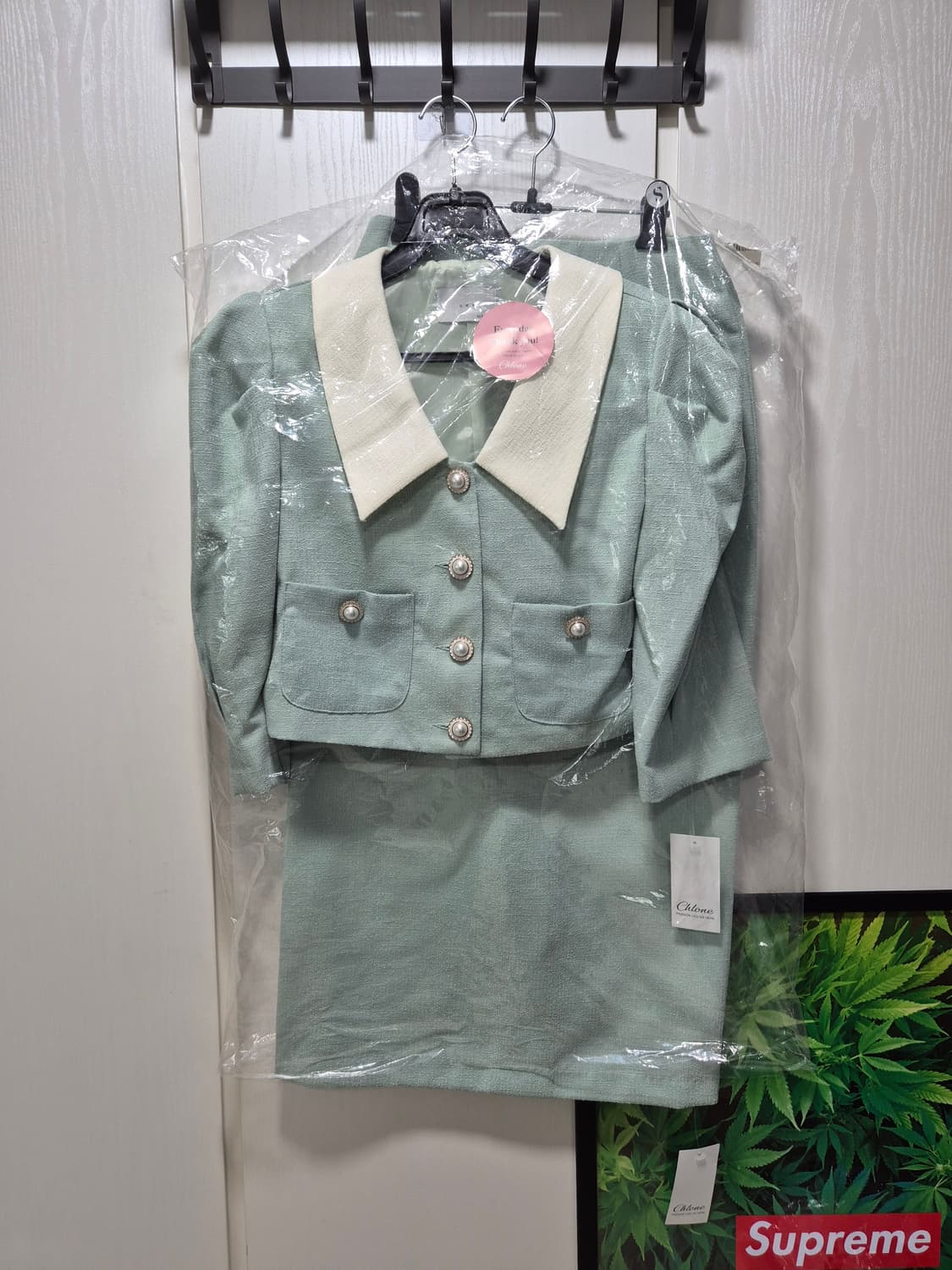 (세일)(새상품)Chlone 민트 트위드 셋업 스커트 상품이미지2