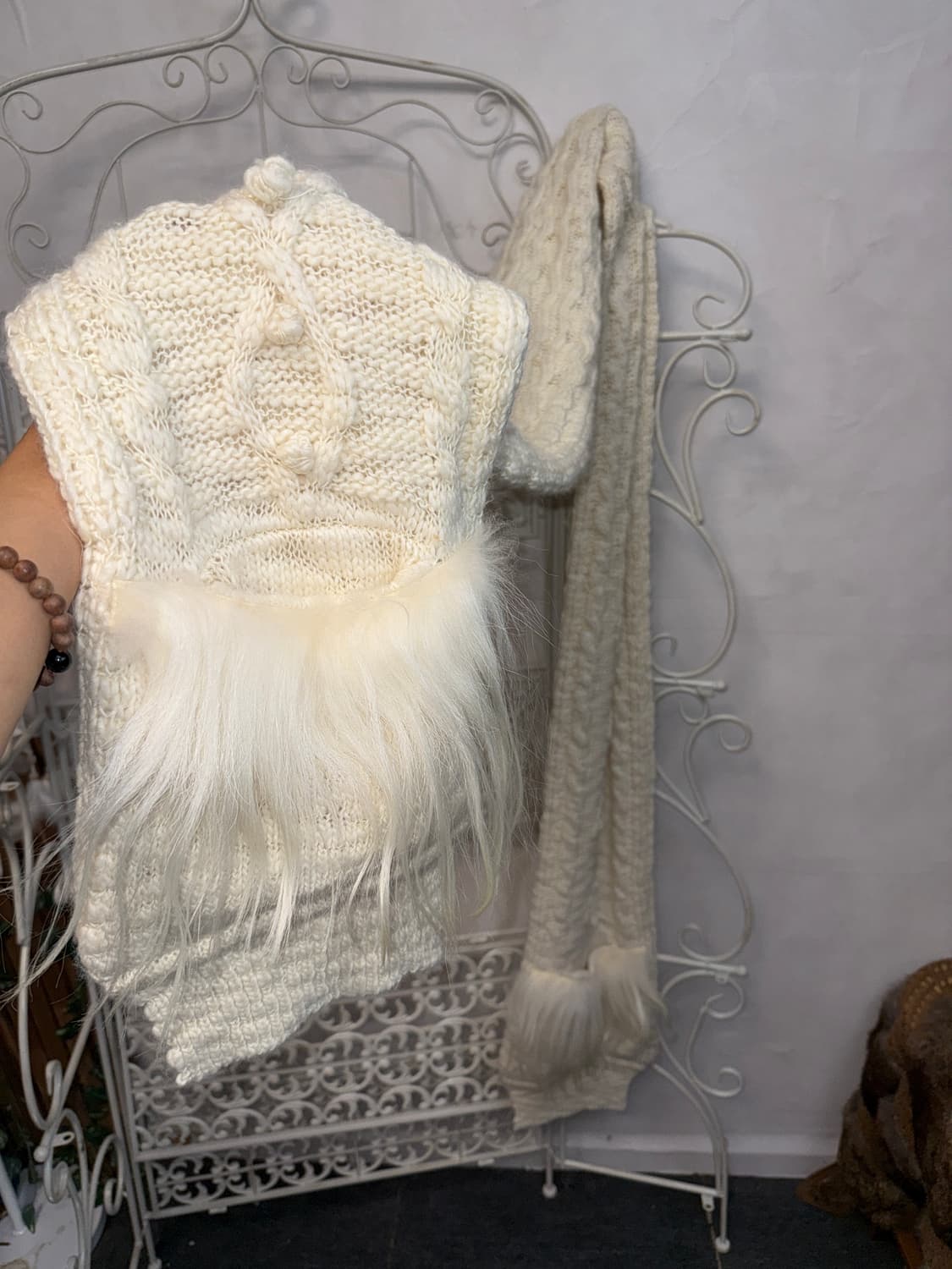 O’2ND ivory wool&mohair lama fur muffler 상품이미지2