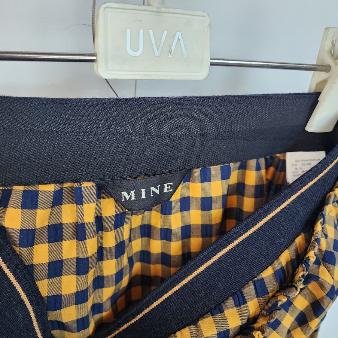 마인 체크 롱 스커트 옐로우 러플 상품이미지6