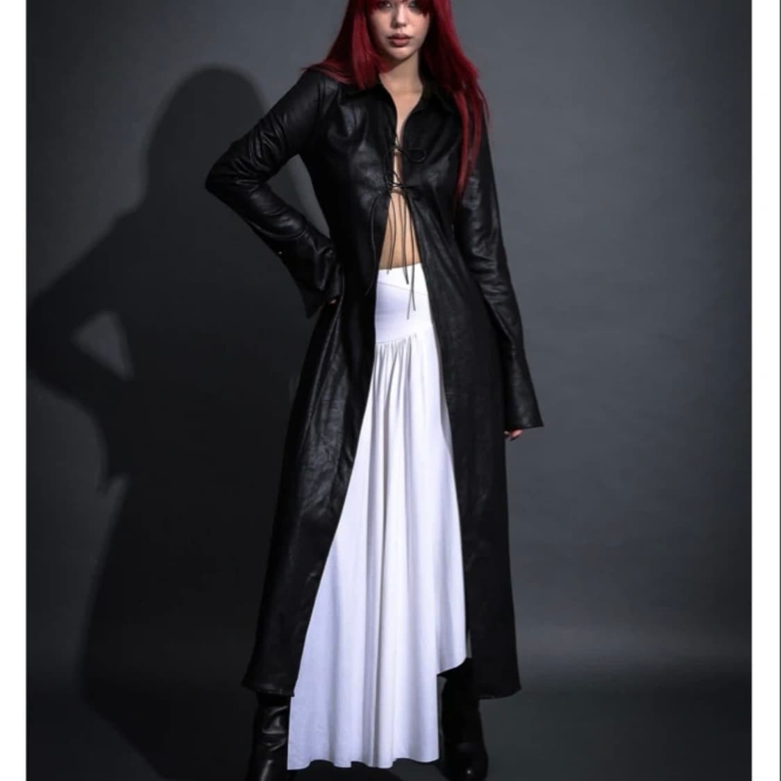 DARLING YOUR BAD MAXI LEATHER SHIRTS 상품이미지4