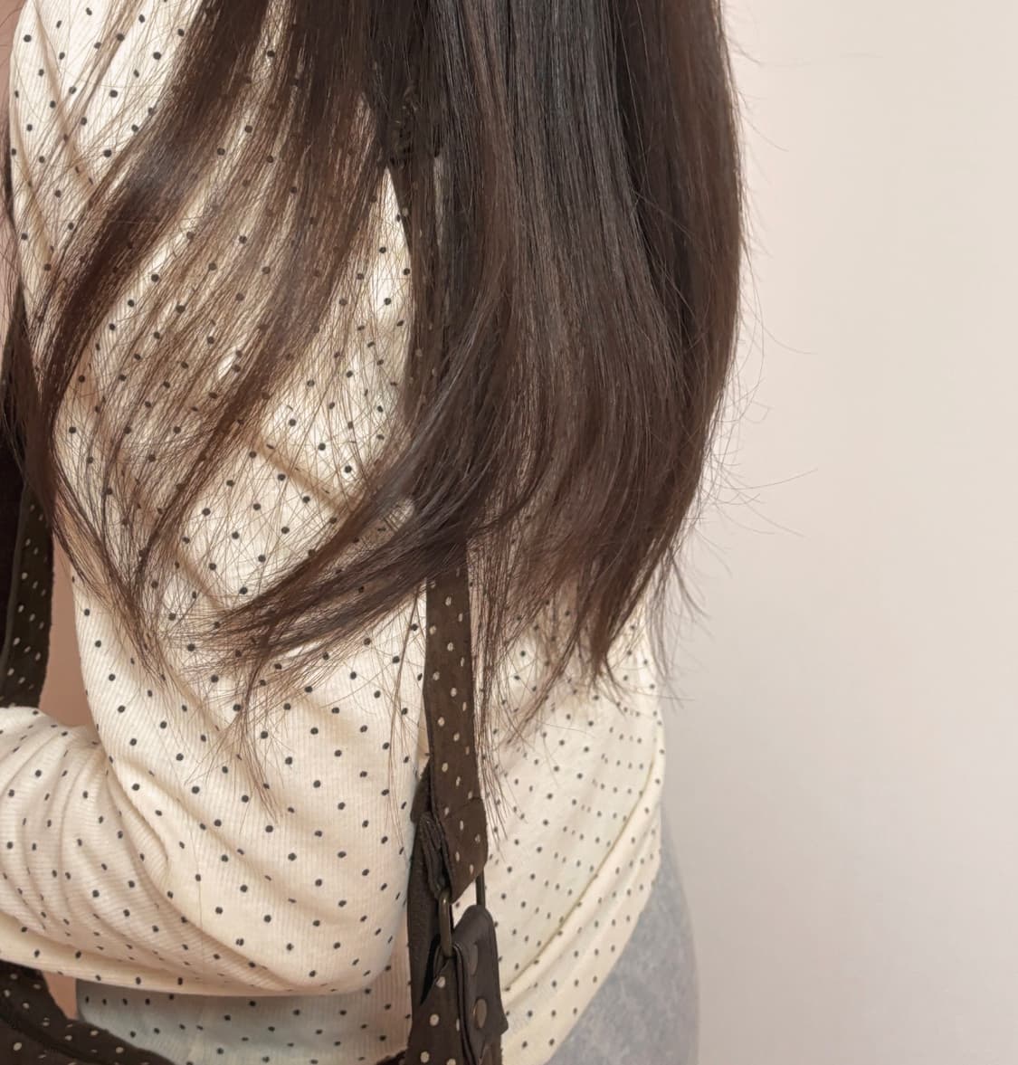 라떼갸루 모리걸 빈티지 도트 브라운 크로스백 숄더백 가방 하구미 상품이미지4