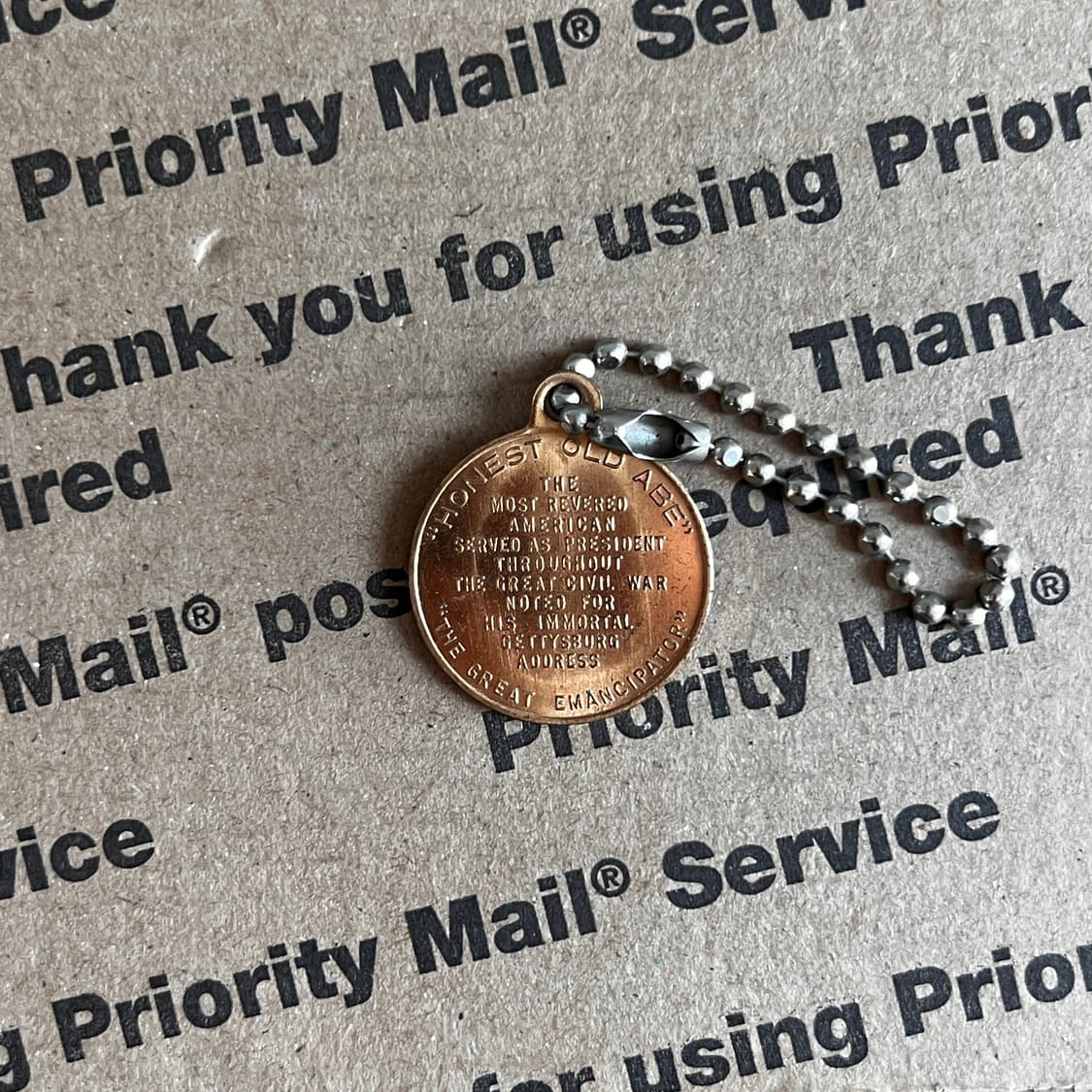 90s Vintage Lincoln Coin Keyring 상품이미지2