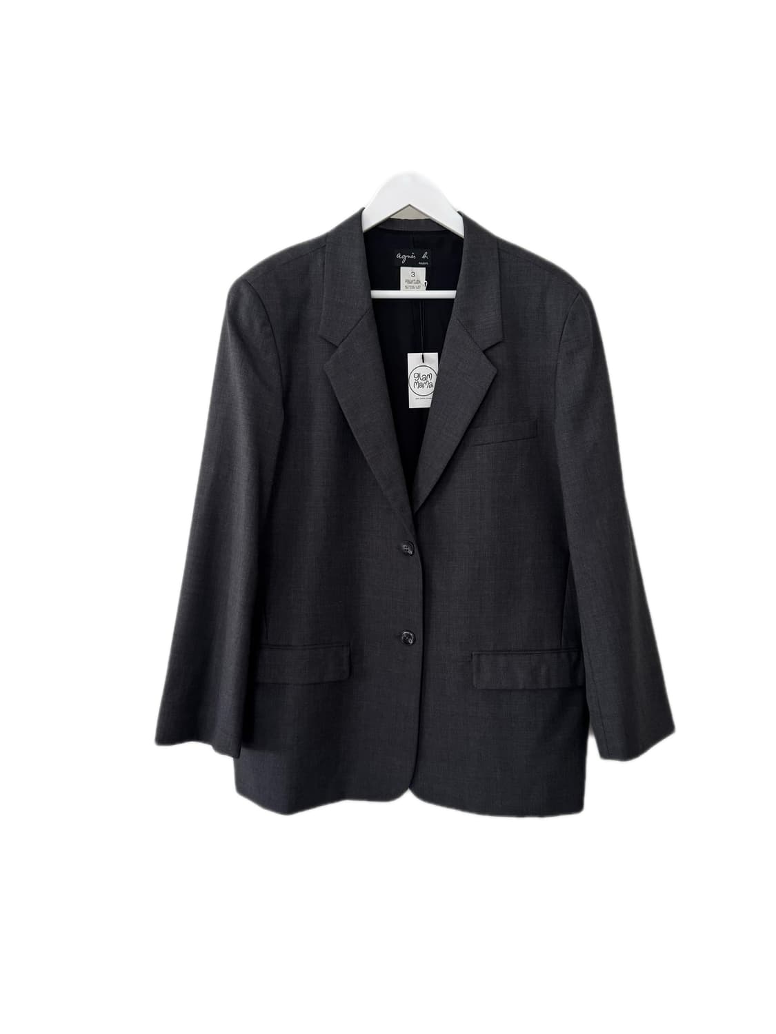 아니에스베(agnès b.) 차콜 그레이 2버튼 울 블레이저  상품이미지1