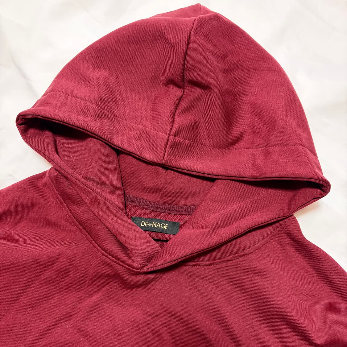 아플리케 8 빅로고 오버사이즈 숏 후드 버건디 상품이미지5