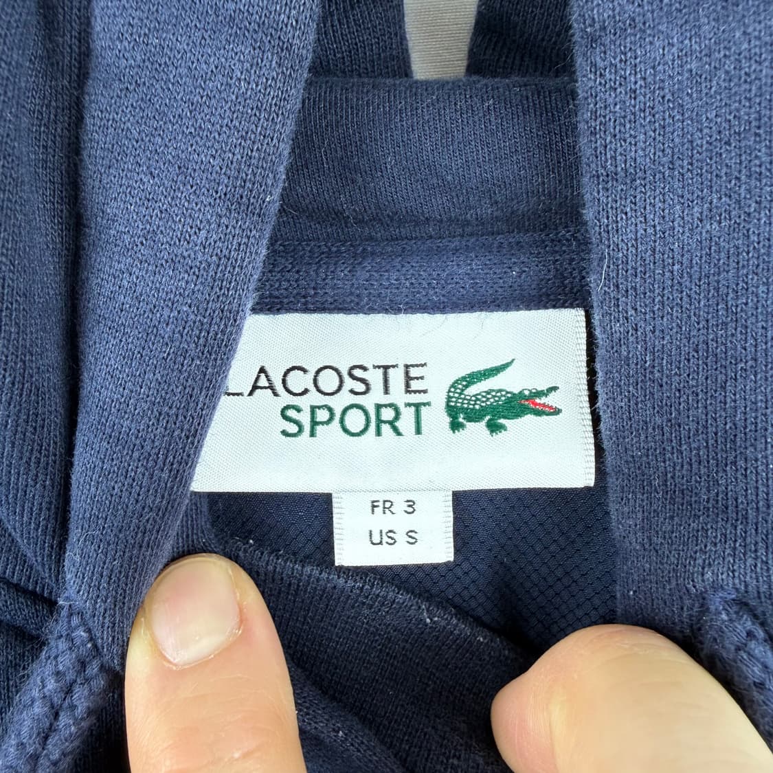 (S) 라코스테 스몰 패치로고 후드 티 네이비 상품이미지3