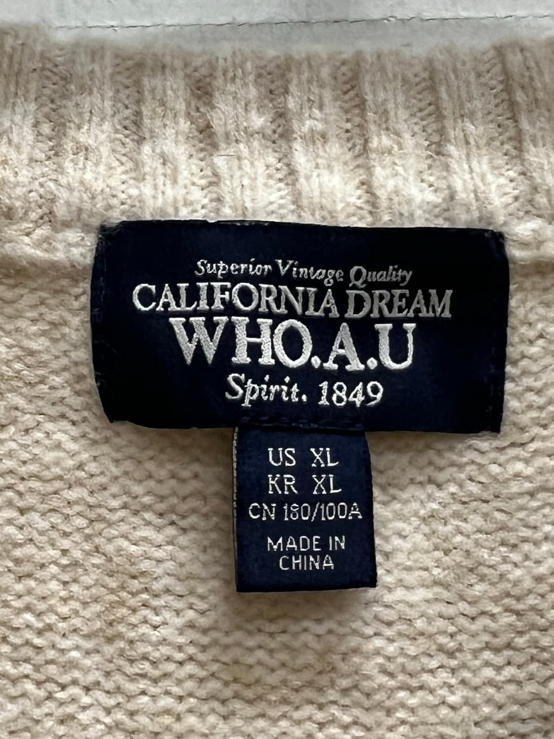 (XL) 후아유 스티브 베어 라운드 니트 아이보리 상품이미지4