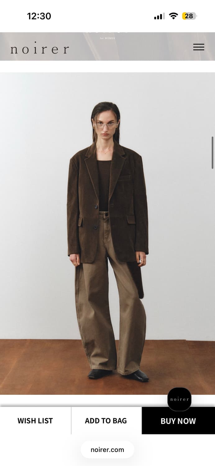 새제품/ 노이어포우먼 스웨이드 테일러드 자켓 딥브라운 상품이미지1