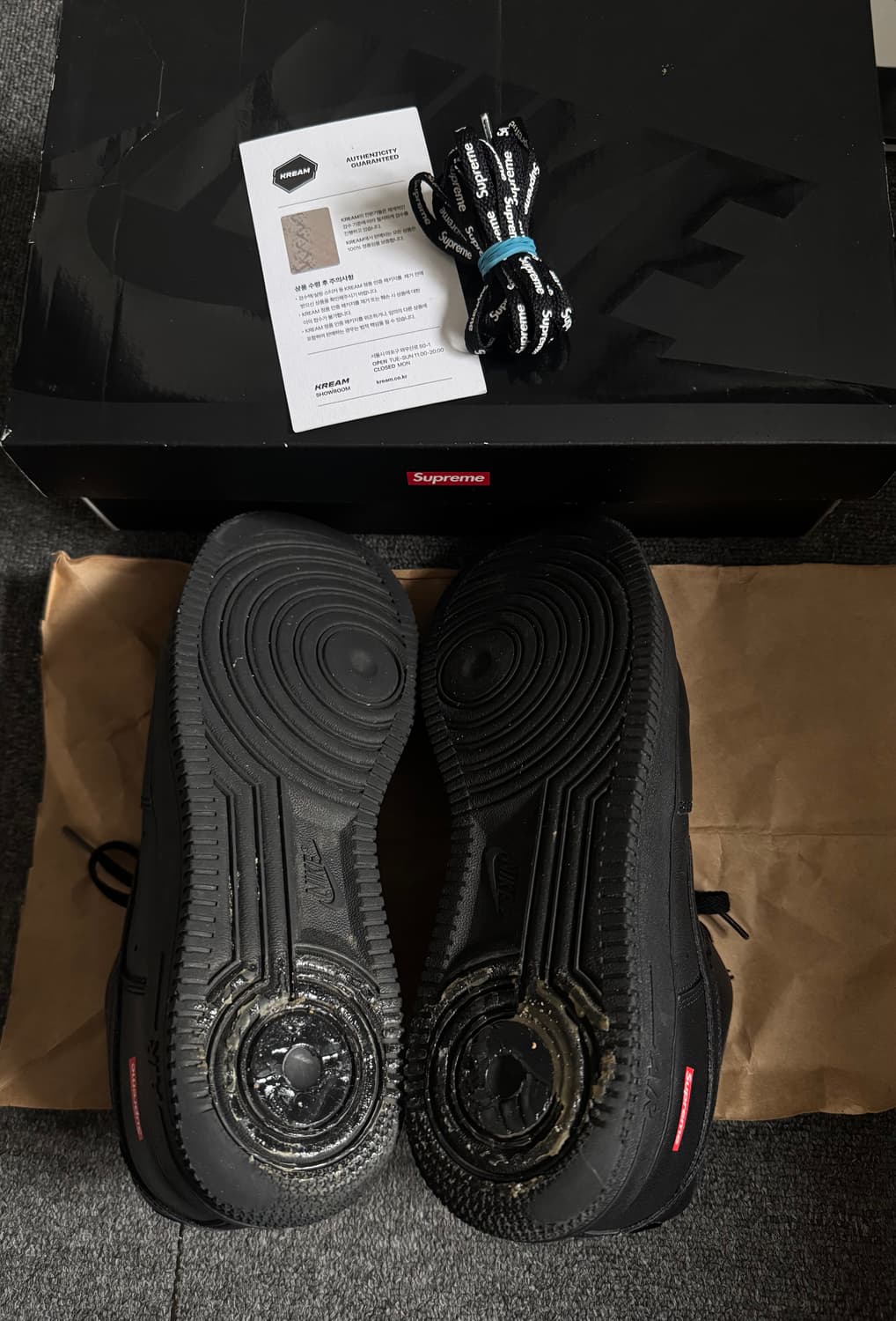 나이키 슈프림 에어포스 블랙 260 (슈프림포스) 상품이미지5