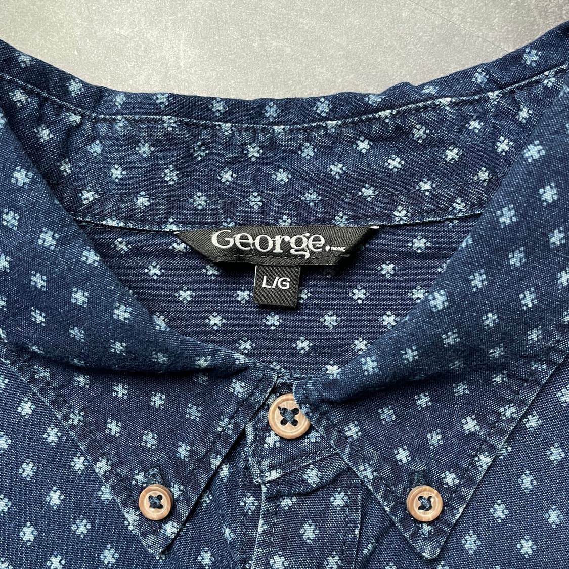 GEORGE 조지 빈티지 네이비 코튼 데님 반팔 셔츠 A00790 상품이미지9