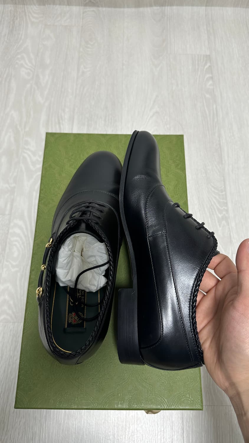 구찌 레이스업 스퀘어 홀스빗 남성 구두 6사이즈 정품 새상품 정가179만 상품이미지6