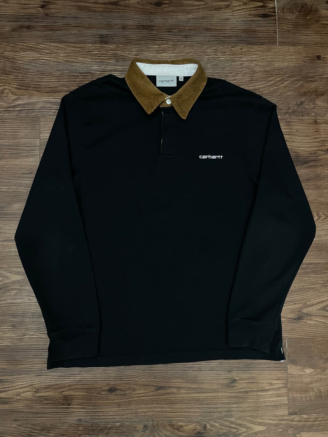 칼하트 WIP 코드 럭비 폴로 셔츠 블랙 상품이미지4