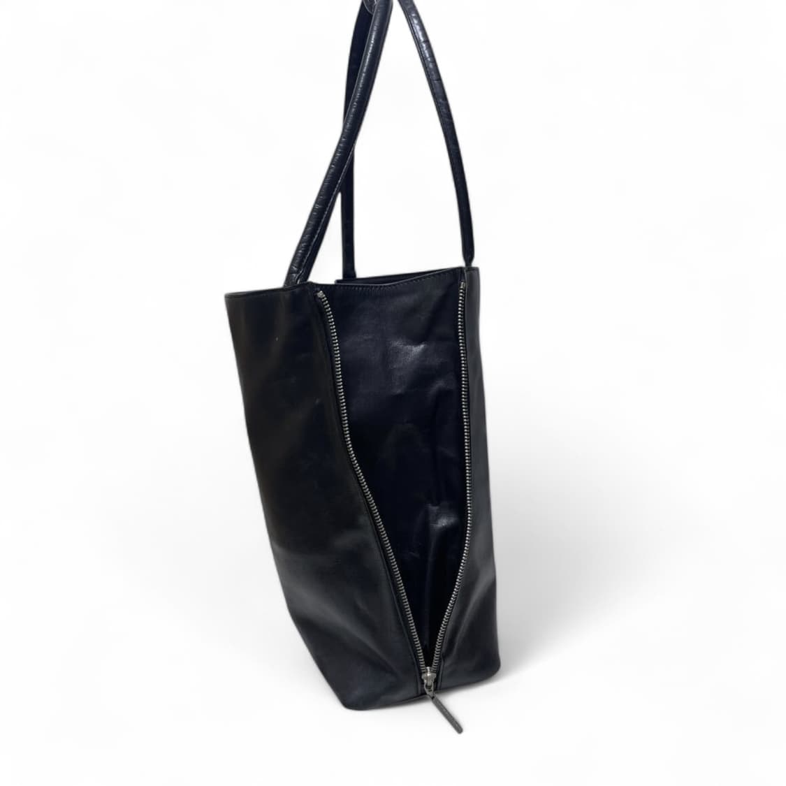 요지 야마모토 느와르 zip 가죽 토트백 상품이미지3