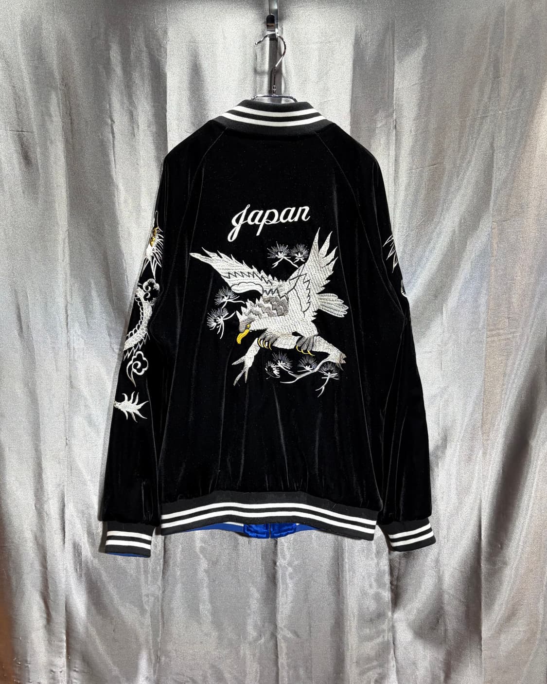 XXL Japan 자수 디테일 리버시블 벨벳 스카잔 상품이미지5