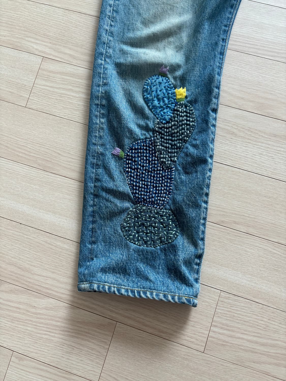 캐피탈 선인장 자수 데님 34 상품이미지2