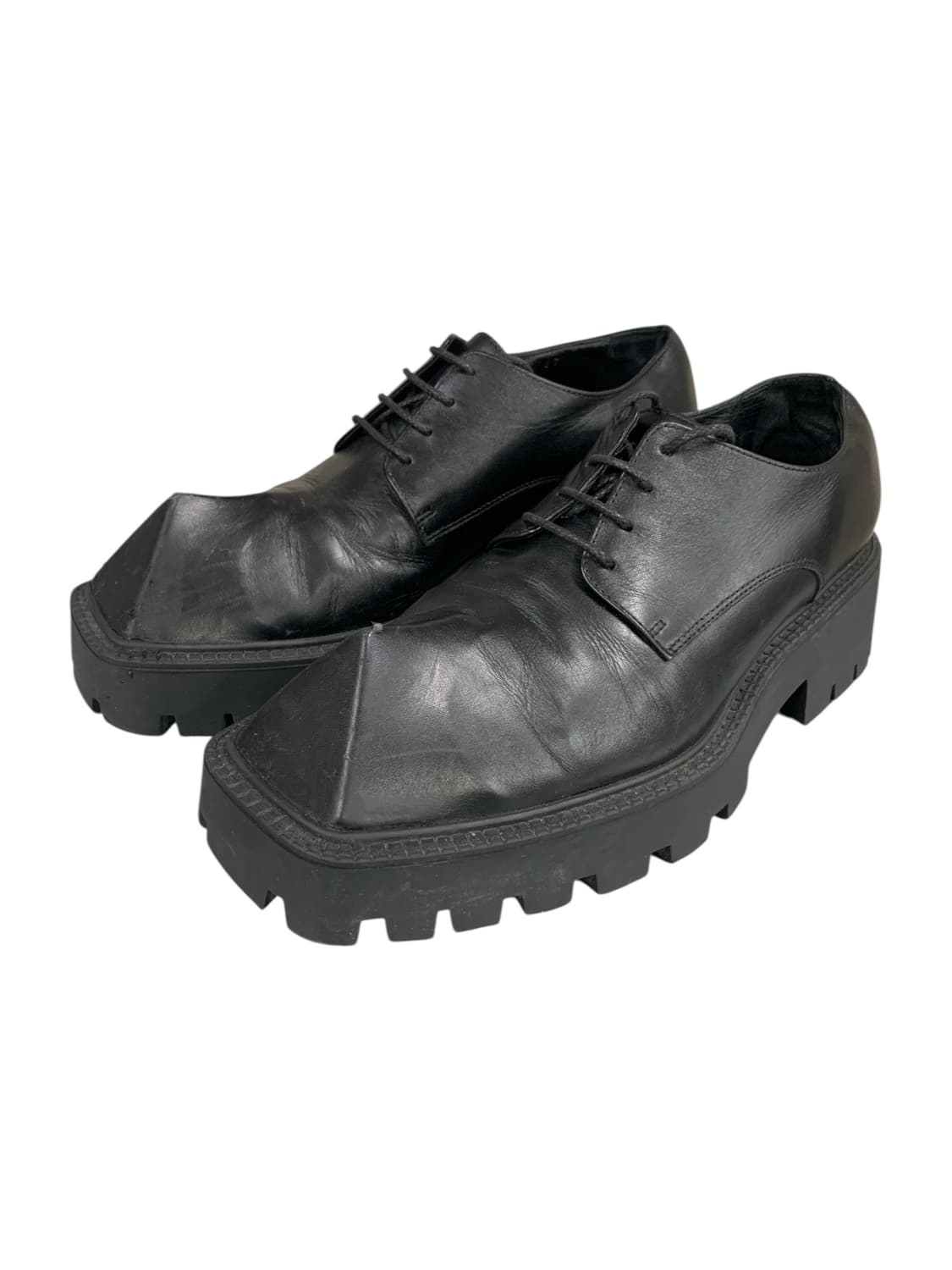 발렌시아가 라이노 더비 슈즈 블랙 스무스 카프스 킨 37(235) 상품이미지2