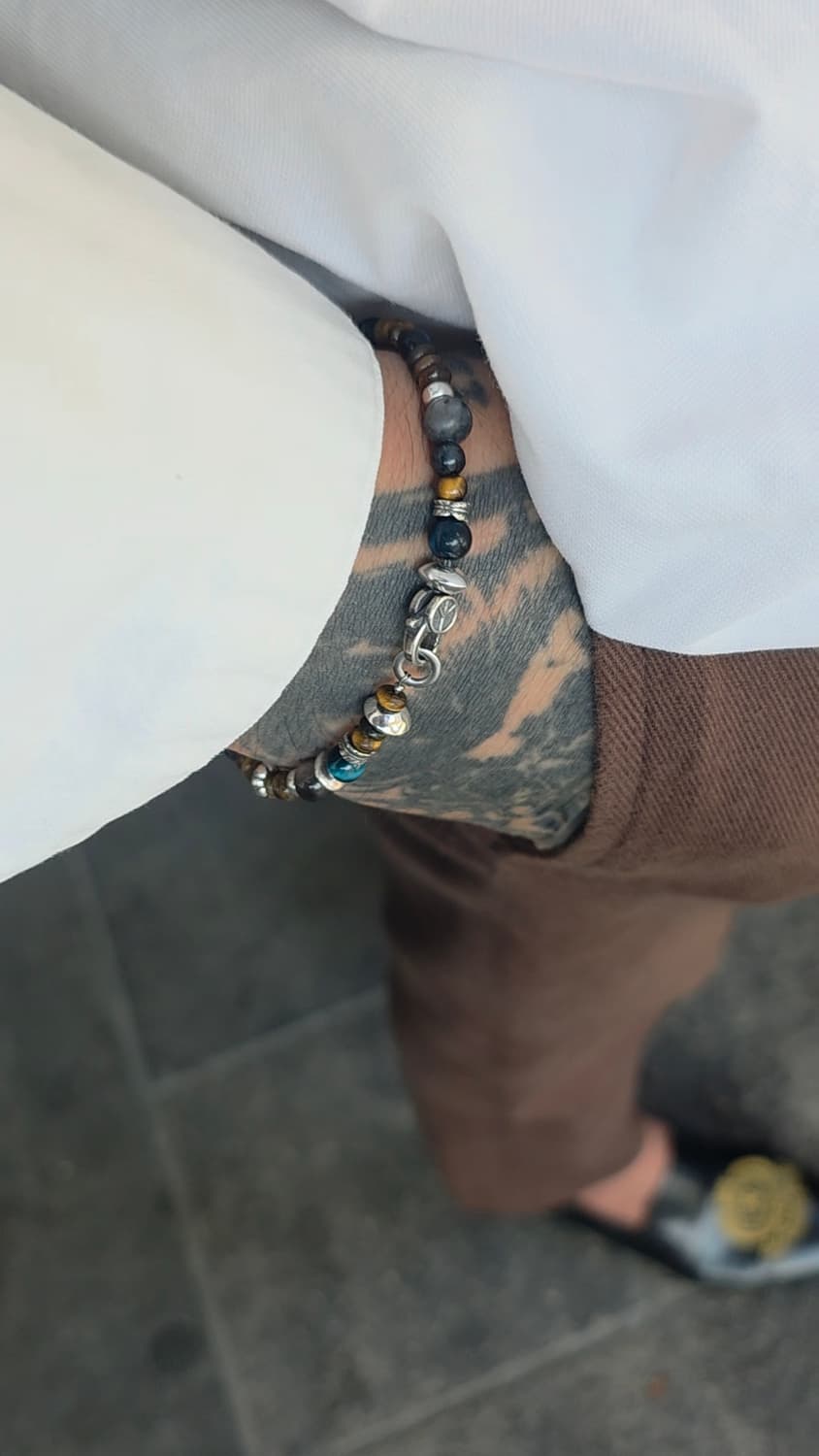 🪶 Silver 925 & Tiger Eye Stone Bracelet 상품이미지1