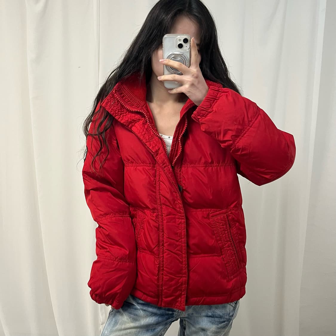 Abercrombie Red Puffer Jacket  상품이미지1