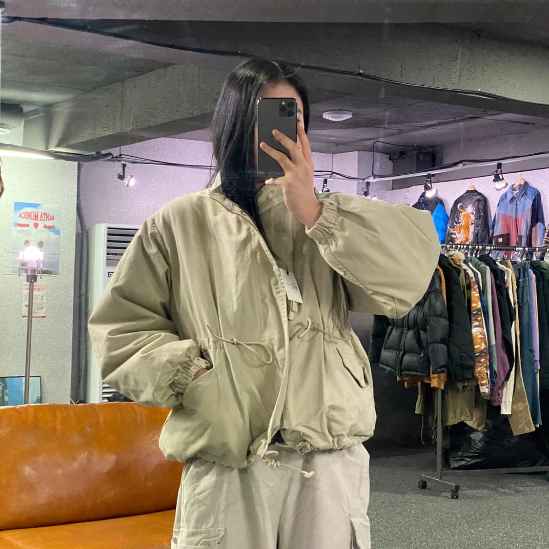 라퍼지스토어 아이보리 피쉬테일 숏 야상 자켓 B3998 상품이미지1