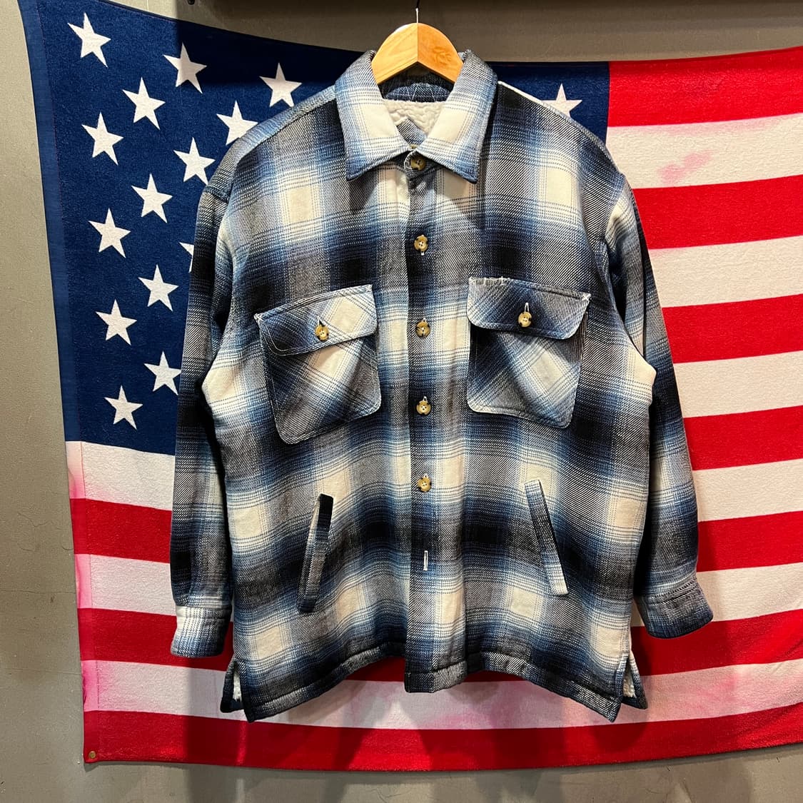 유니클로 빈티지 체크 패턴 플란넬 셔츠자켓 상품이미지1