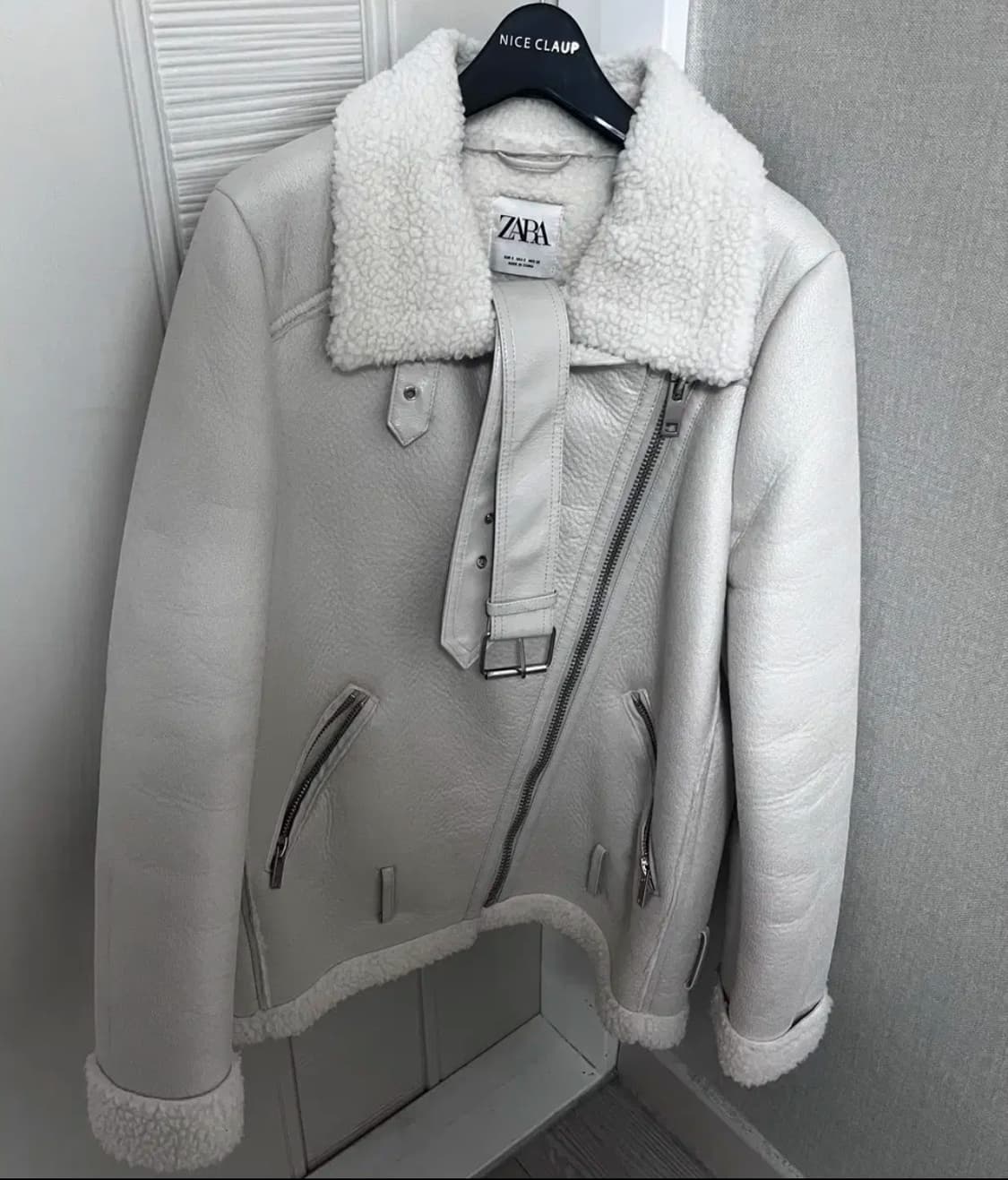 자라 더블 페이스드 아이보리 무스탕 상품이미지4