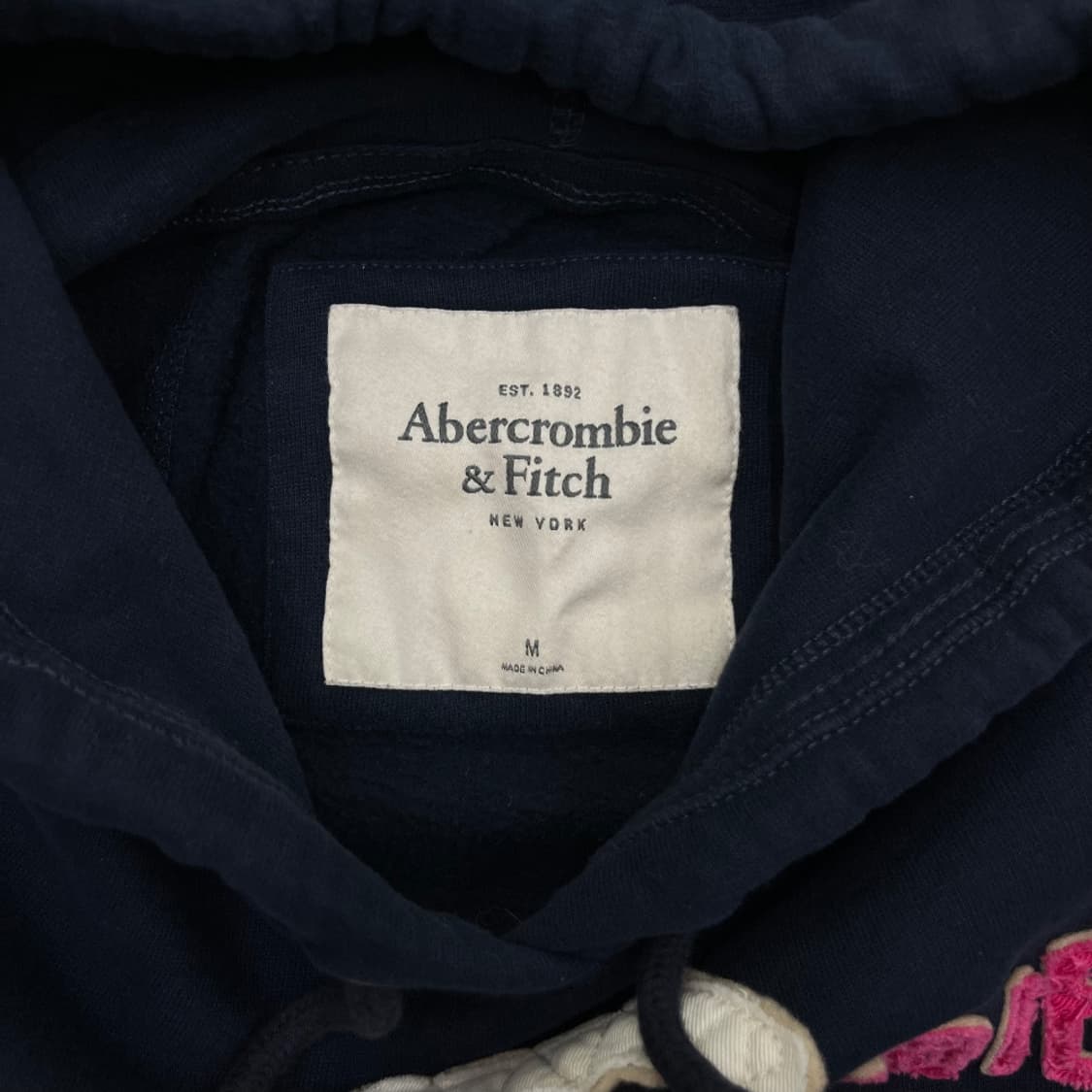 아베크롬비 핑크패치 네이비 후드 M 상품이미지5