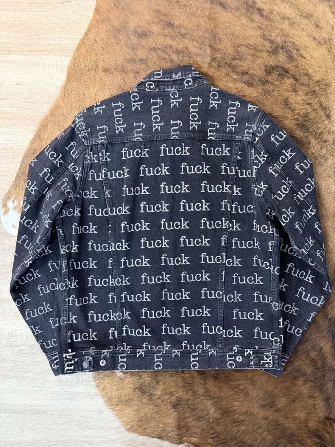 슈프림 FUCK 흑청 데님 트러커 자켓  상품이미지2