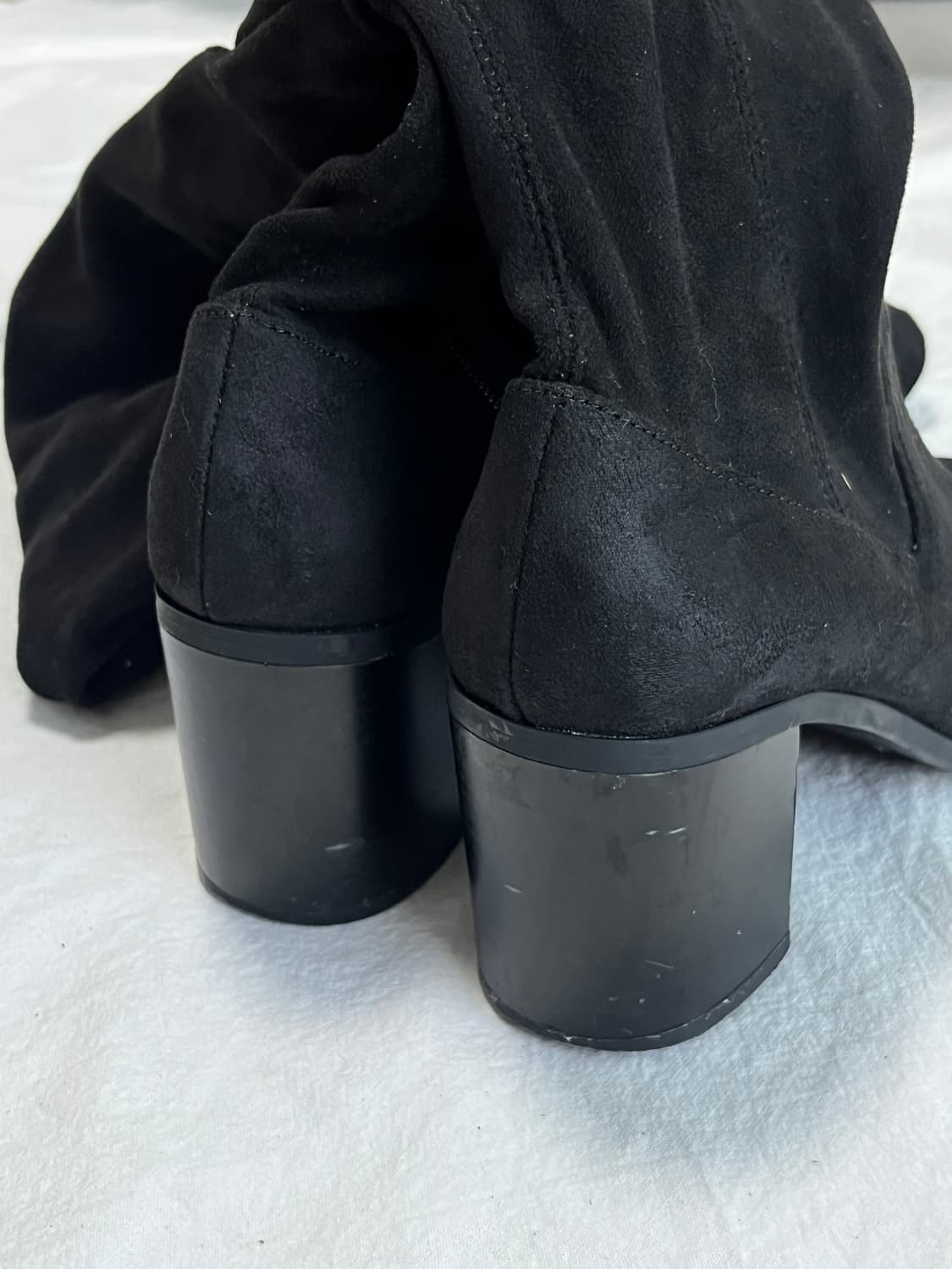 [37/240] 자라 블랙 스웨이드 싸이하이 롱부츠 상품이미지4