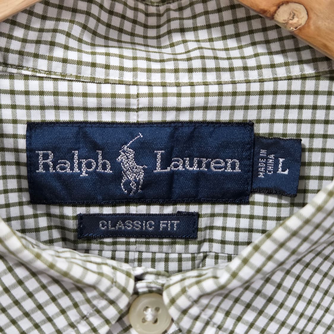폴로랄프로렌 버튼다운 그린 체크 반팔셔츠 L 상품이미지3