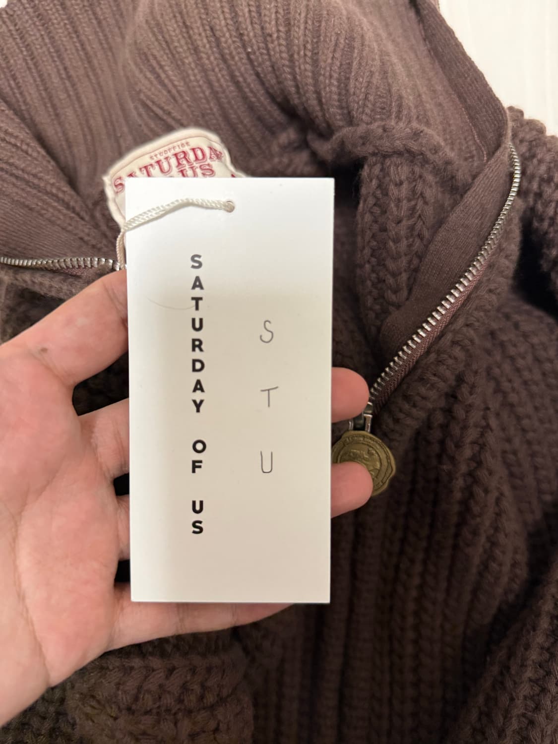 [판매] (L) STU 니트집업 브라운 상품이미지5