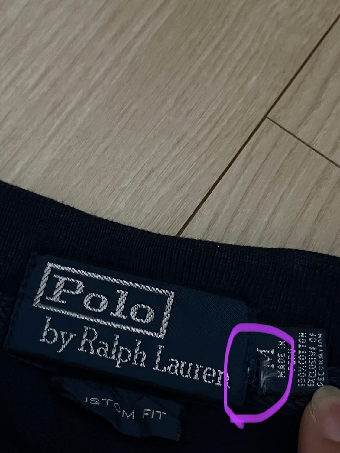 폴로 네이비 커스텀핏 빅포니백넘버 반팔 카라 티 M 상품이미지7