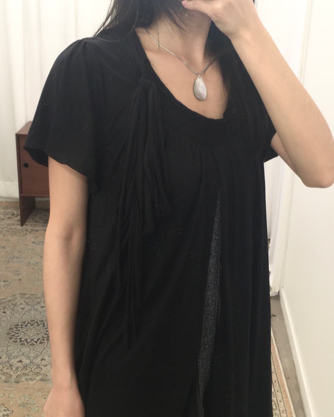 블랙 레이어드 원피스 상품이미지5