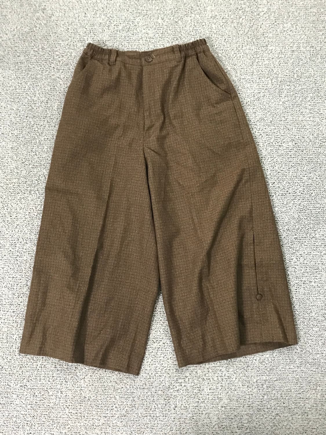 brown check cropped wide pants 상품이미지2