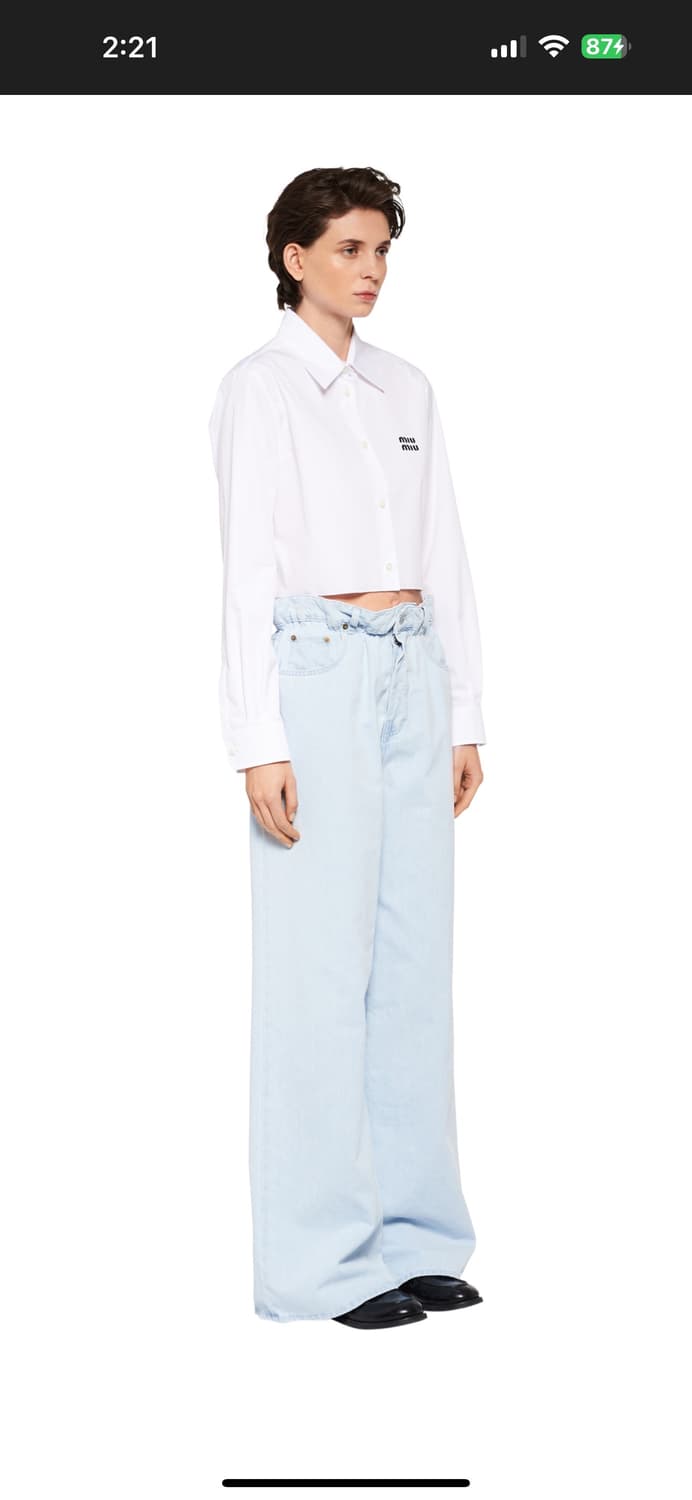 미우미우 아이스 블루 하이웨이스트 청바지 25 상품이미지1
