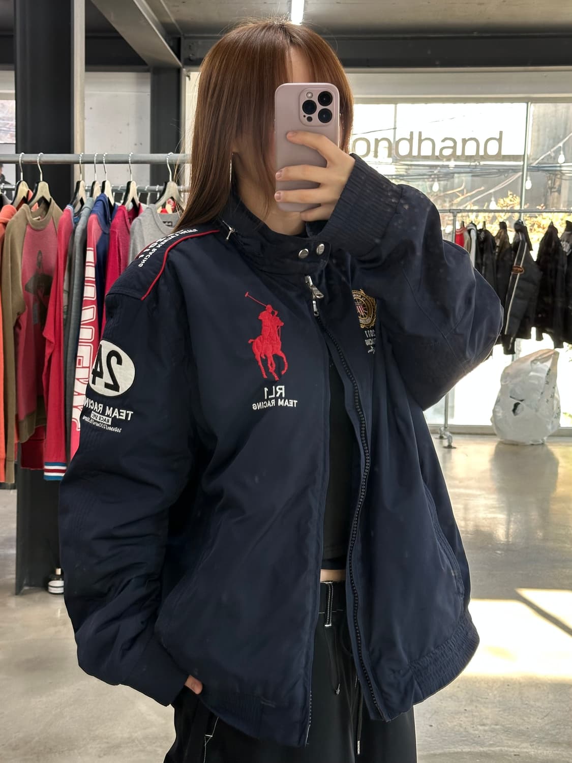 폴로랄프로렌 US 빅포니 넥버튼 레이싱 투웨이점퍼2XL 상품이미지1