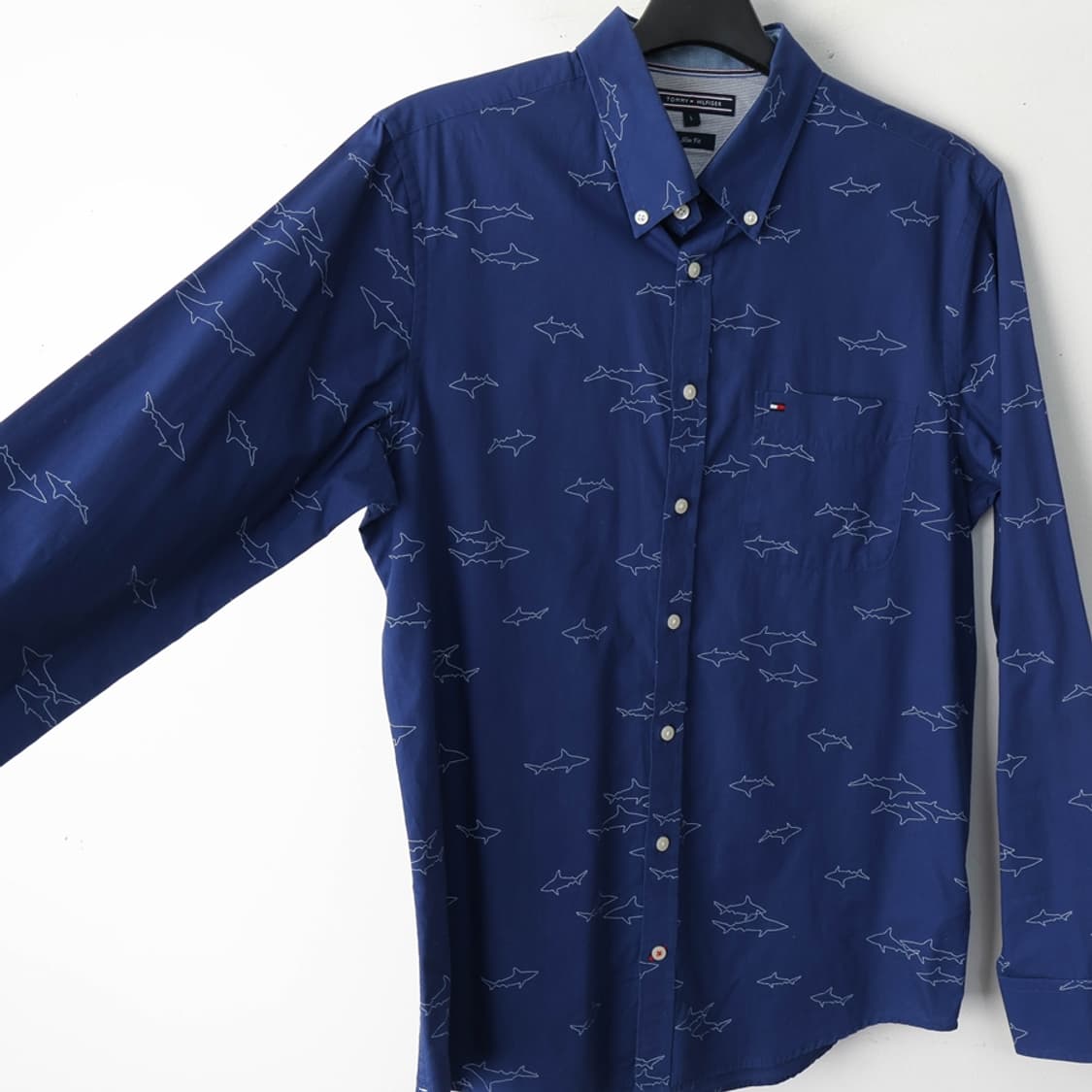 100/타미힐피거 샤크 슬림핏 포켓 코튼 셔츠 상품이미지5